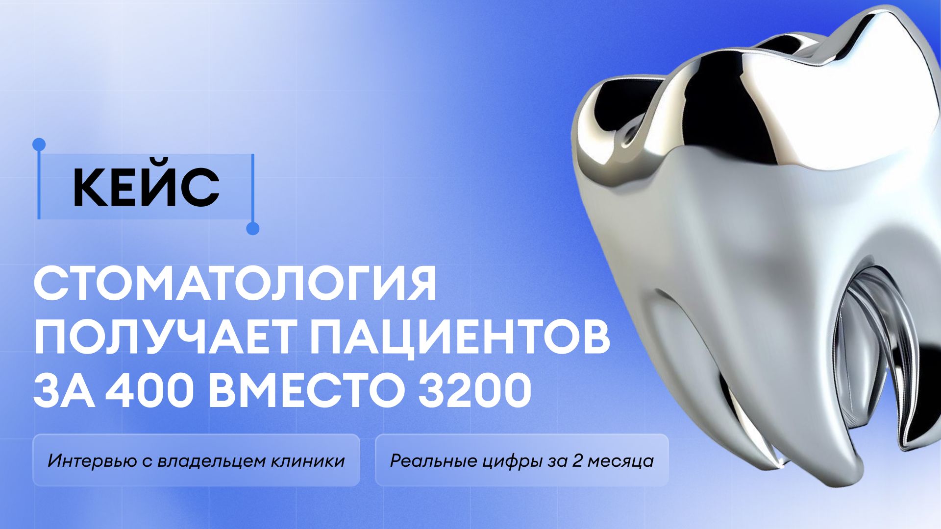 Кейс: стоматология - пациенты за 400₽ вместо 3200₽